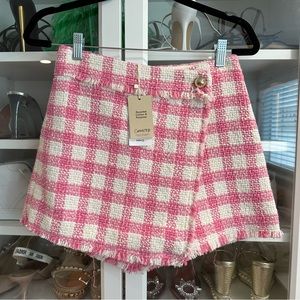 NWT Mango Pink Tweed Skort 4